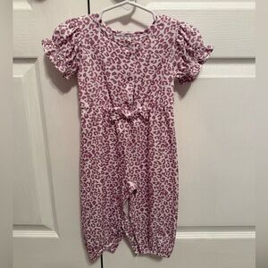Purple Leopard Print Baby Romper